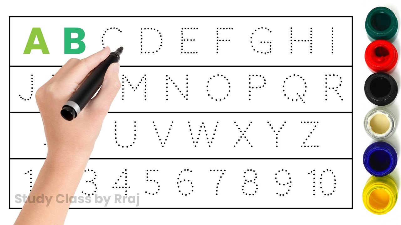 abc song | writing along dotted alphabets | learn and write abc | tracing abc | abcdef