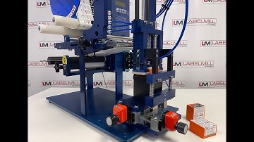 LabelMill LM1012 Label Applicator w/ Split Tamp & Compression Fixture for Labeling Small Cartons