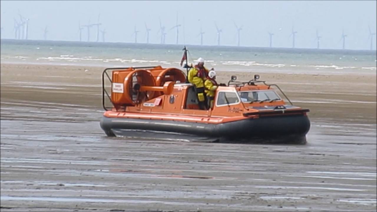 RNLI Hovercraft on Hoylake beach - YouTube