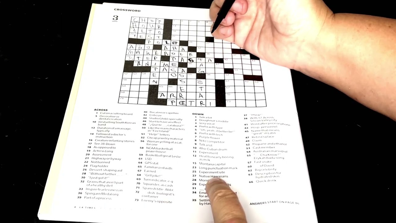 ASMR ~ LA Times Crossword ~ whisper