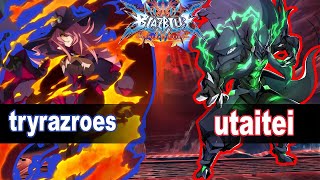 Might and Magic: Blazblue Central Fiction Tryrazroes (Nine) vs utaitei (Susanoo) BBCF Ranked Match