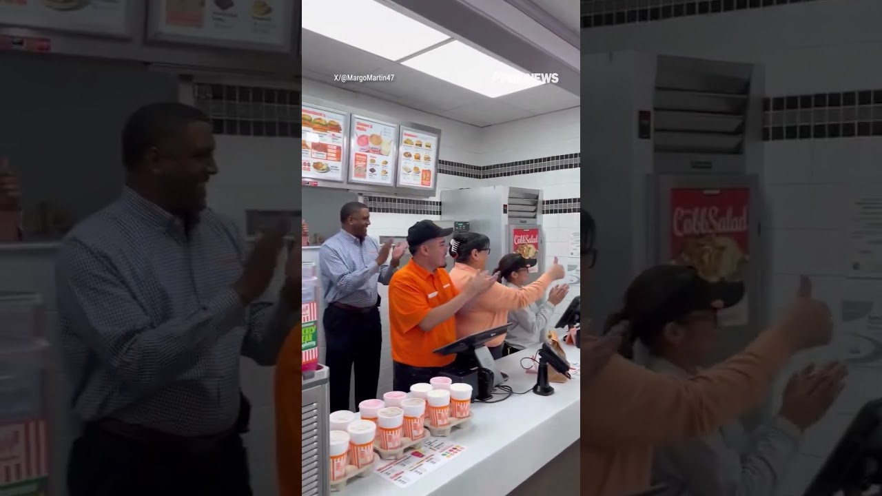 ‘WELCOME TO WHATABURGER’: Trump visits a Whataburger in Texas