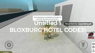 ROBLOX Bloxburg hotel codes!