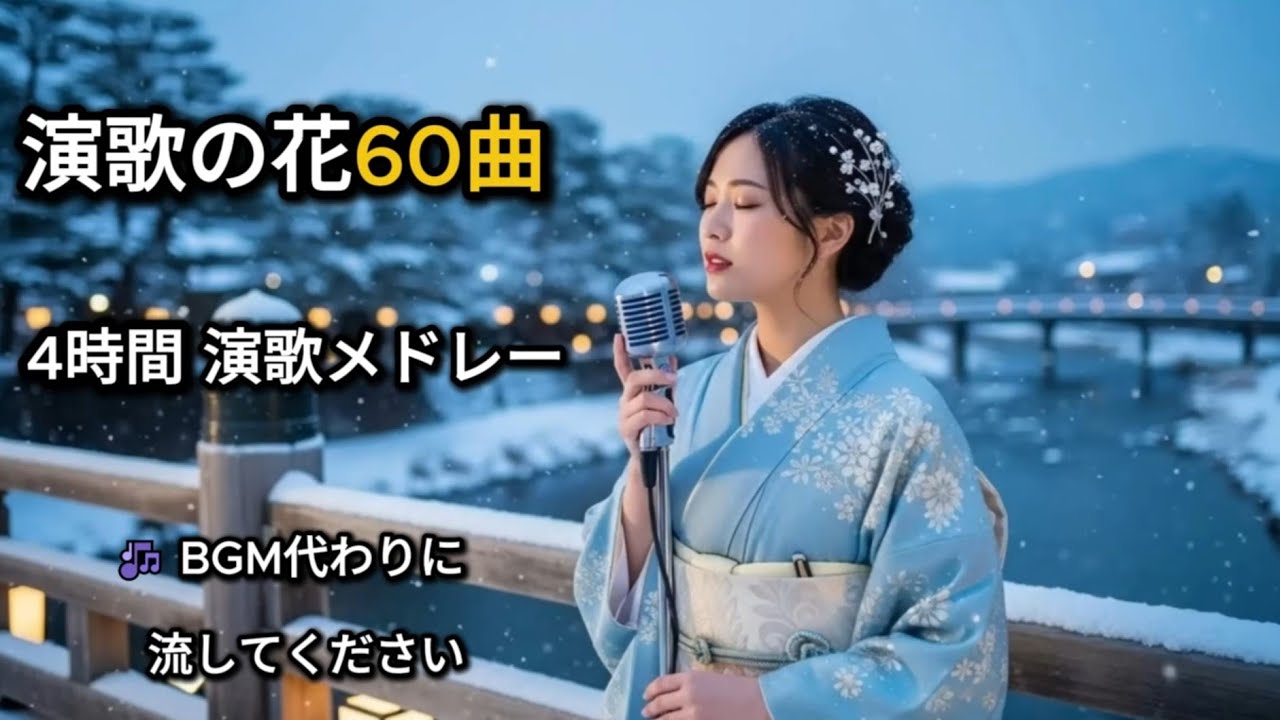 昭和演歌 名曲集60曲｜4時間 演歌メドレー｜朝に静かに流したい懐かし