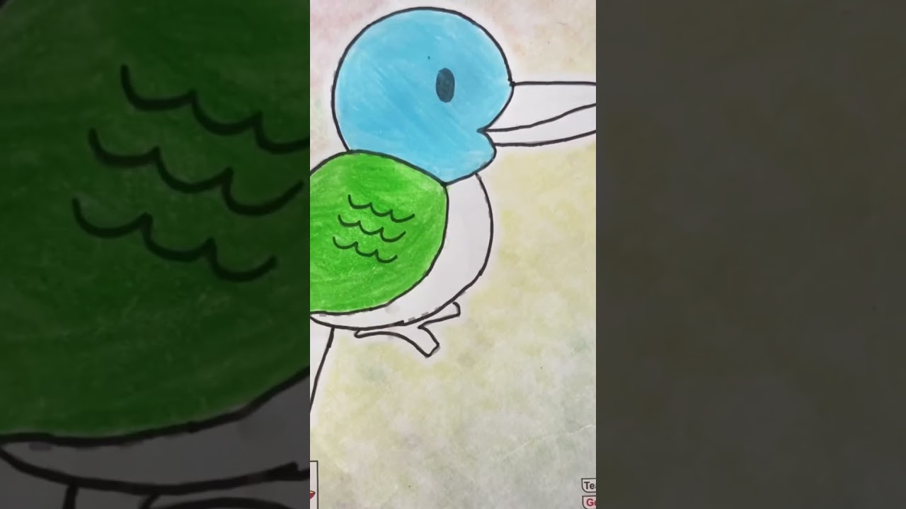 Colouring a sparrow with crayons 🖍️ 