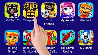 Tom Friends, My Angela 2, Ginger 2, Talking Ginger, Templerun 2, Bubbu Mimmi, game play