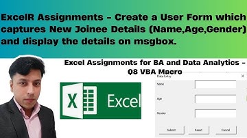 ExcelR Assignment Q8. How to Create a New Joinee Form in Excel VBA with Submit Button & Message Box