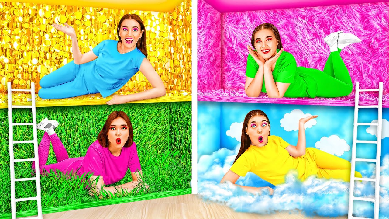 Μυστικά Δωμάτια Κάτω Από Το Κρεβάτι | Τέσσερα Χρώματα Challenge Hahanom Top Challenges