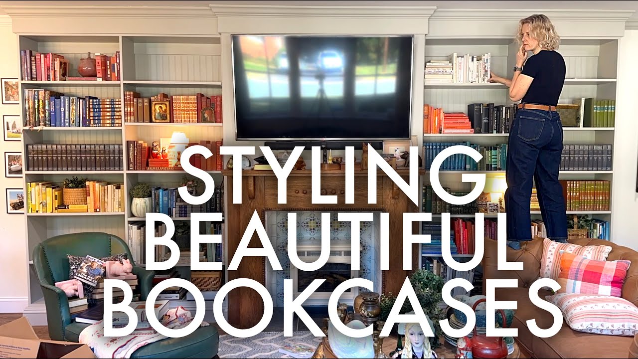 STYLING OUR HUGE BUILT IN BOOKCASES!