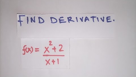 Find Derivative of Function/Quotient Rule/Example 8.