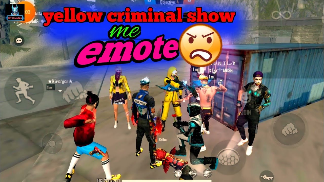 clash squad ranked || yellow criminal team V/S my team || criminal show me emote 😠