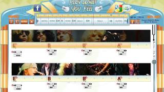 Sweet Child O' Mine   Gun's 'N Roses   Guitaraoke   Chords & Lyrics   playwhatyoufeel.com chords