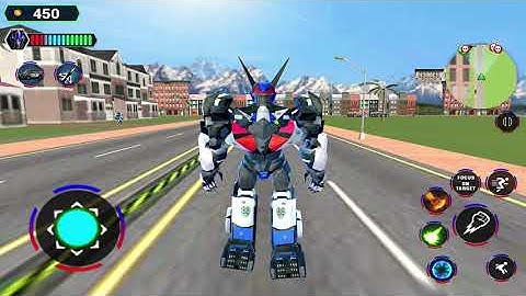 Police Prado Robot Car Transformation War _ Ô tô cảnh sát  Biến Hình Robot _ Android gameplay