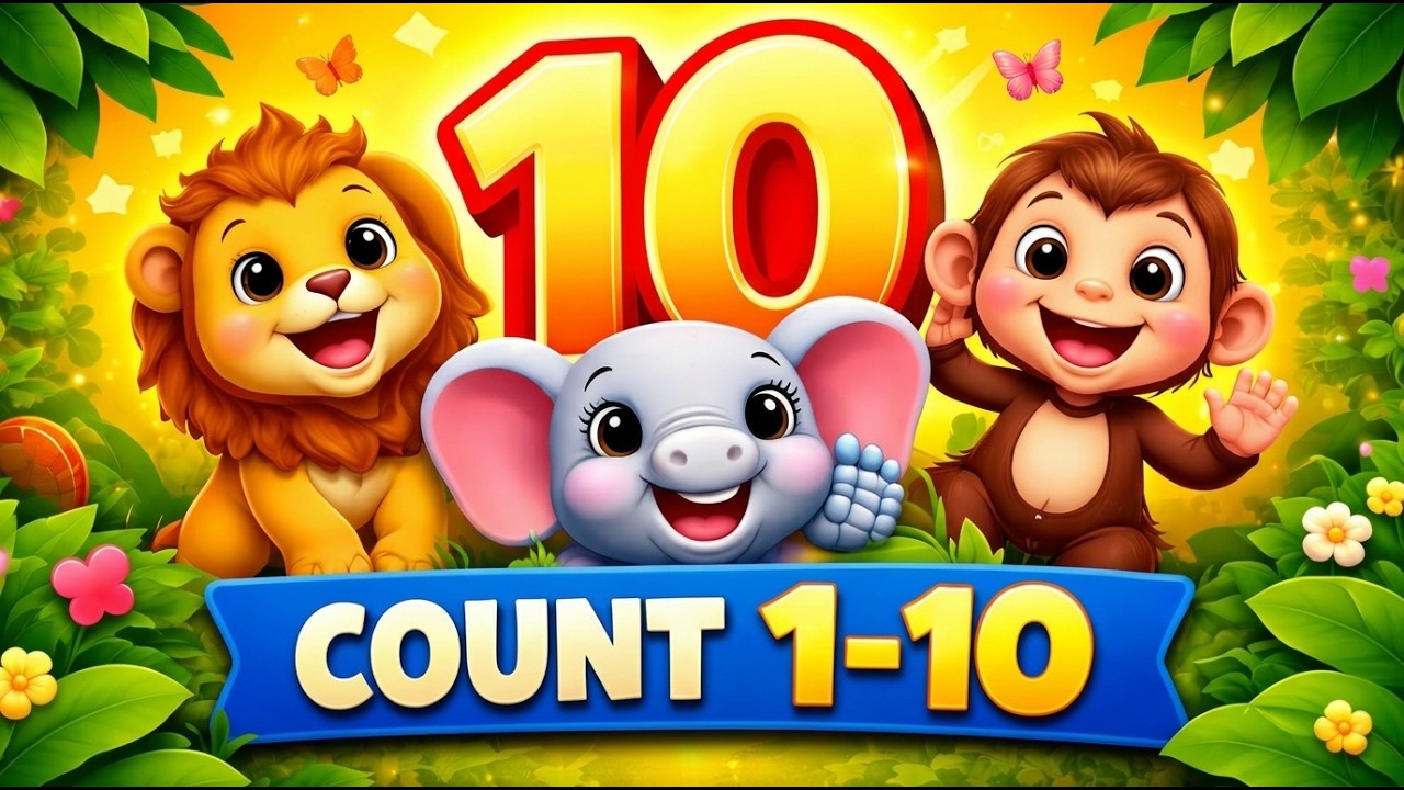 1 to 10 Counting with Cute Animals 🐘🦁 | Fun Learning for Kids ...