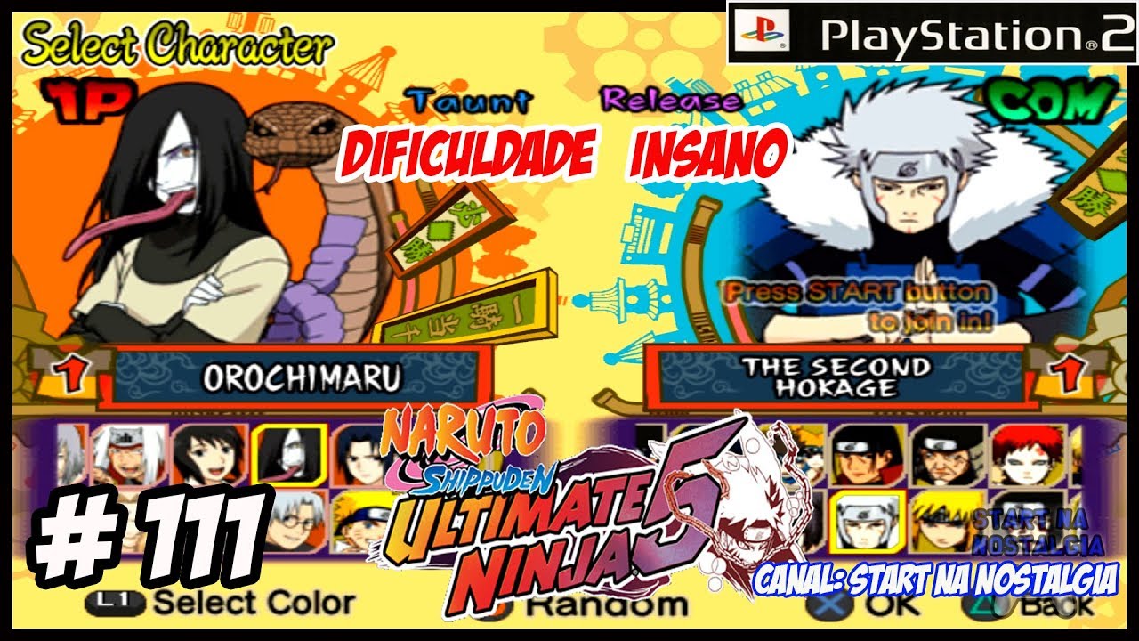 Naruto Shippuden Ultimate Ninja 5 GamePlay#57 PT-BR Hanabi Hyuuga Vs  Orochimaru PS2【Full HD 60 FPS】 