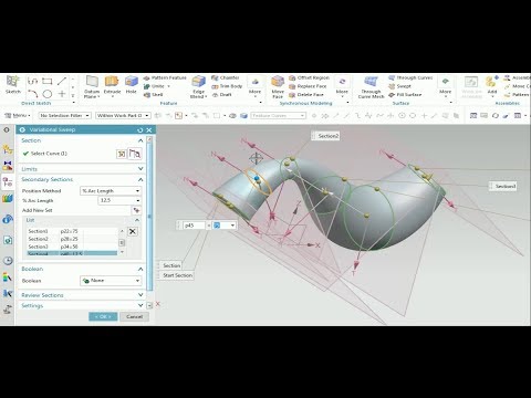 How to used Variational sweep in NX 11.0