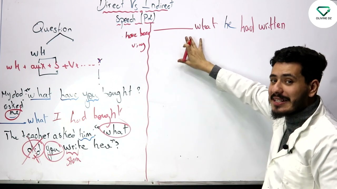 Direct / Indirect Speech  ( مع الأستاذ جيار ) الجزء الثاني