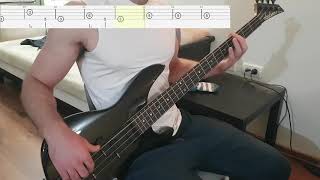 Audioslave - Like a Stone Bass Cover with TABS on screen