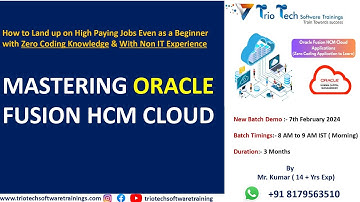 Oracle Fusion HCM Cloud Online Training Program Morning Batch| Trio-Tech 🚀 New Batch Announcement -