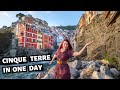 Visiting all 5 TOWNS of CINQUE TERRE by TRAIN // Italy train travel 2021