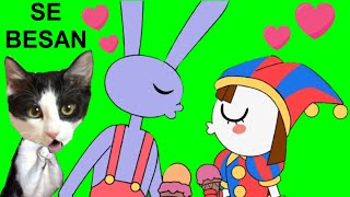 Jax y Pomni se besan?! Amazing Digital Circus animacion pero reaccion con Luna y Estrella