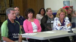 13J School Board Meeting 8/7/17