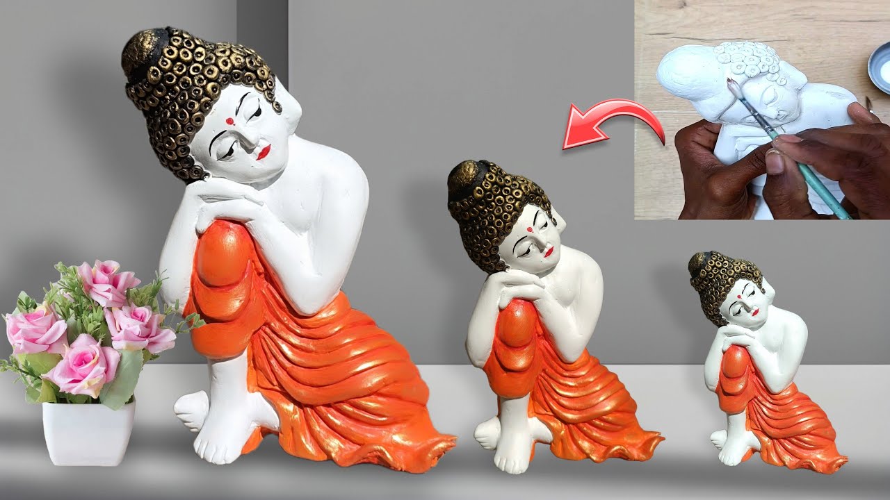 How to make buddha statue at home/buddha murti/buddha showpiece/Buddha statue gift/ diy home decor