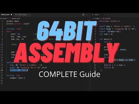 A - Z Nasm Assembly 64Bit Programming - Loop, Stack, Prinf, Scanf, Conditions