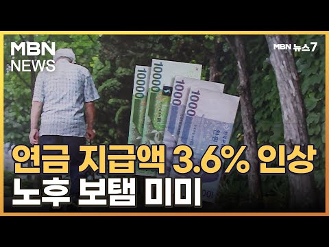   국민연금 지급액 3 6 올라 찔끔 인상 탓 노후 보탬 미미 MBN 뉴스7