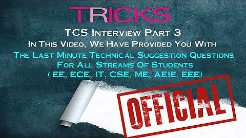 LAST MINUTE SUGGESTIVE TECHNICAL QUESTIONS || TCS INTERVIEW PART 3 FOR OFF CAMPUS DRIVE 2018