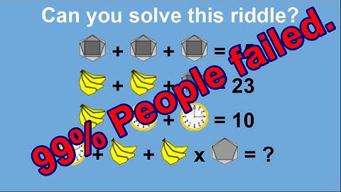 Hardest Math Equation Puzzle - Hard Clock Banana Hexagon Square Pentagon Algebra Riddle