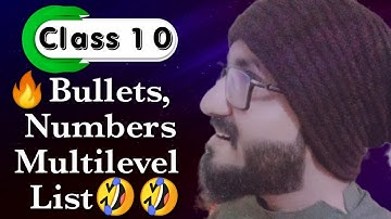 Bullets Number and Multilevel List in Microsoft Word/Class 10/Urdu/Hindi/Fahad Tech