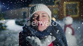 Realistic Falling Snow Particles Animation
