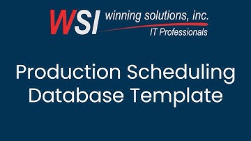 Production Scheduling Database Template