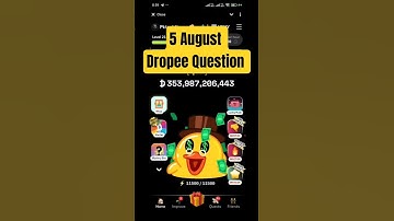 Dropee Question of the day answer 🔥 Today 5 August Dropee daily quiz Answer 🔥 Dropee answer Today