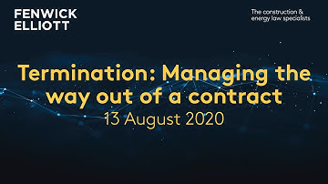 Termination: Managing the way out of a contract