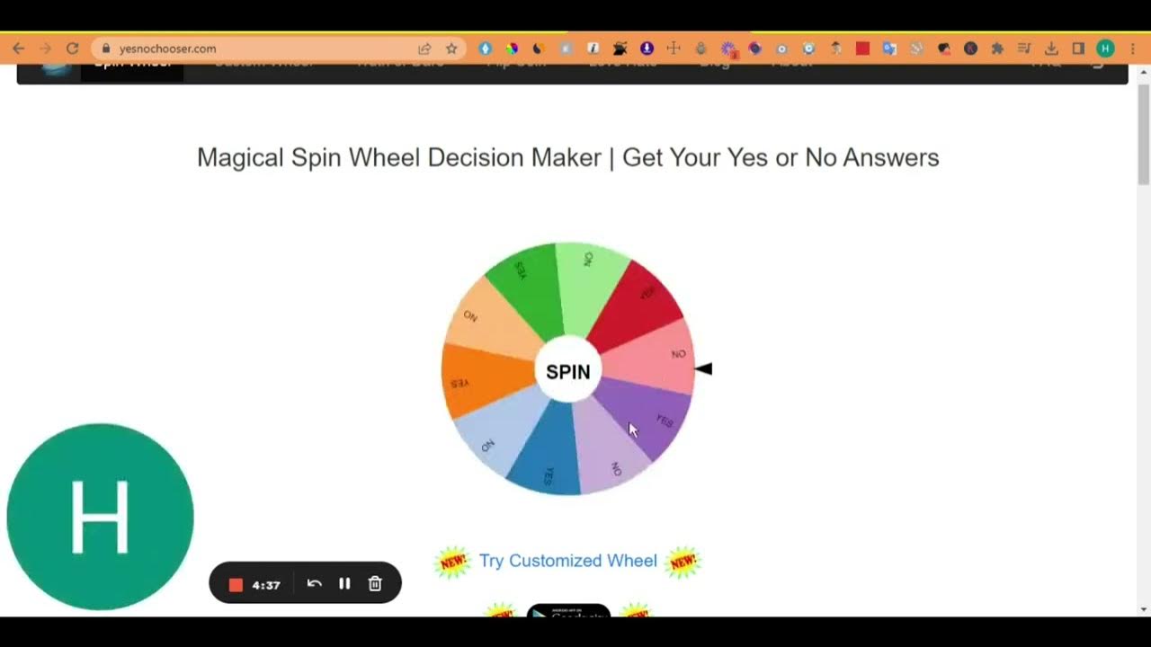 Magical Spin Wheel Decision Maker Get Your Answers in Yes or No YouTube