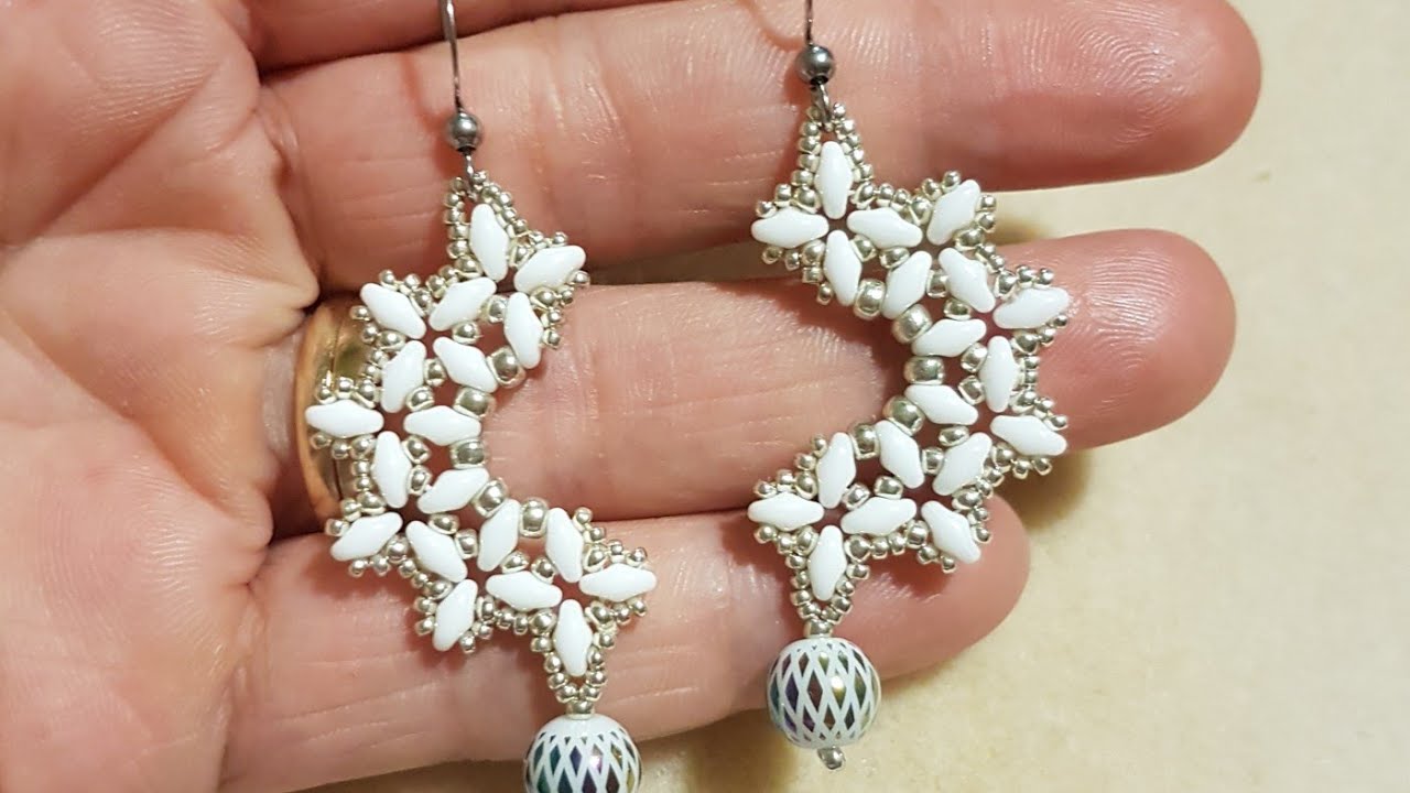 Tutorial Orecchini Mezzaluna con superduo e rocailles,  DIY earrings tutorial, Tutorial principianti