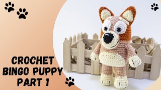 🇺🇸Crochet Bingo Amigurumi Tutorial/Amigurumi Heeler Dog/Crochet Bingo Puppy Toy Tutorial - PART 1