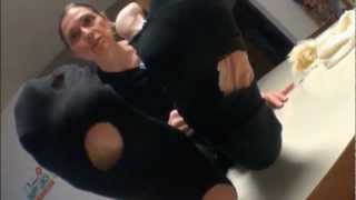 black holey smelly socks & stinky bare soles pov