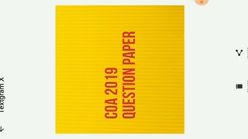 COA JUNE 2019 QUESTION PAPER