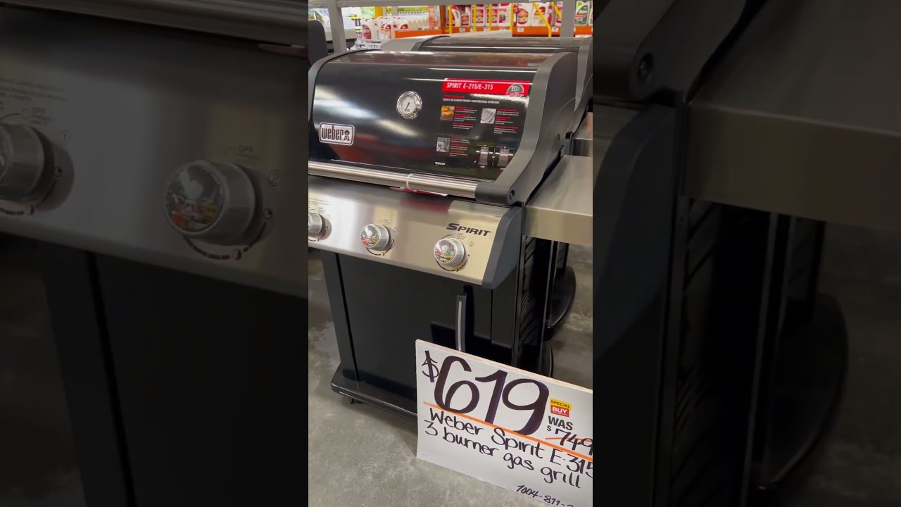 The Home Depot Weber Spirit E 315 3 Burner Propane Grill In Black