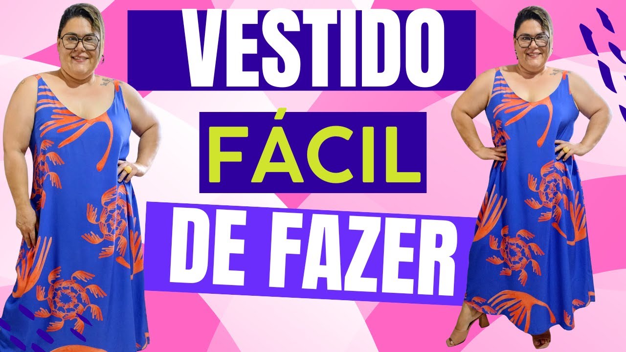 VESTIDO DE ALÇA SUPER FÁCIL DE FAZER - COSTURA PARA INICIANTES - ENSINANDO A COSTURAR.
