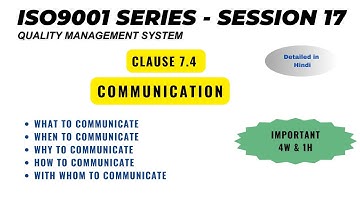 ISO 9001 Clause 7.4 I Communication I Internal and External