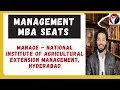 Management MBA Seats | MANAGE | Hyderabad | National Institute of Agricultural Extension Management