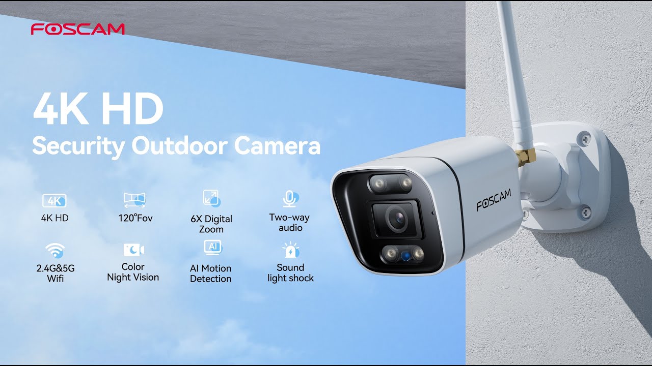 Foscam V8P 8MP WiFi Security Camera with Smart Detection - YouTube