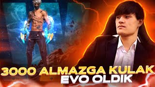 😳 3 000 ALMAZGA EVO KULAK OLDIK | FREE FIRE UZBEK TILIDA