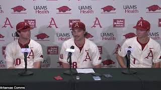 Peyton Stovall, Koty Frank, Ty Wilmsmeyer talk about Arkansas' sweep of LSU