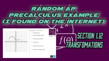 AP Precalculus Section 1.12 Example: Transformations on a Coordinate Plane