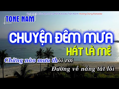 Chuyện Đêm Mưa Tone Nam Nhạc Sống Hoàng Dũng Karaoke Cực Hay